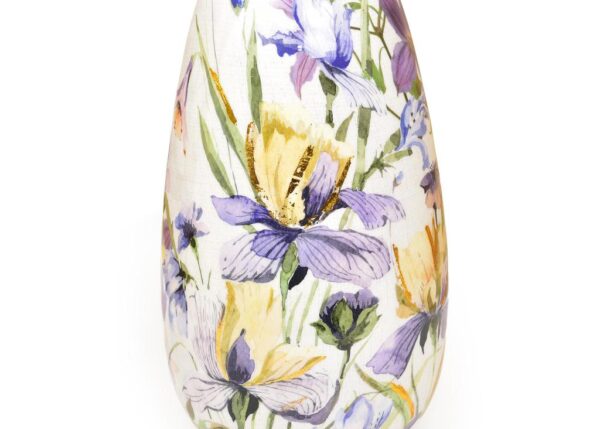 VASO IN METALLO DECORATO ENAMEL ORO 14.5X14.5XH.26CM ART.21109 -