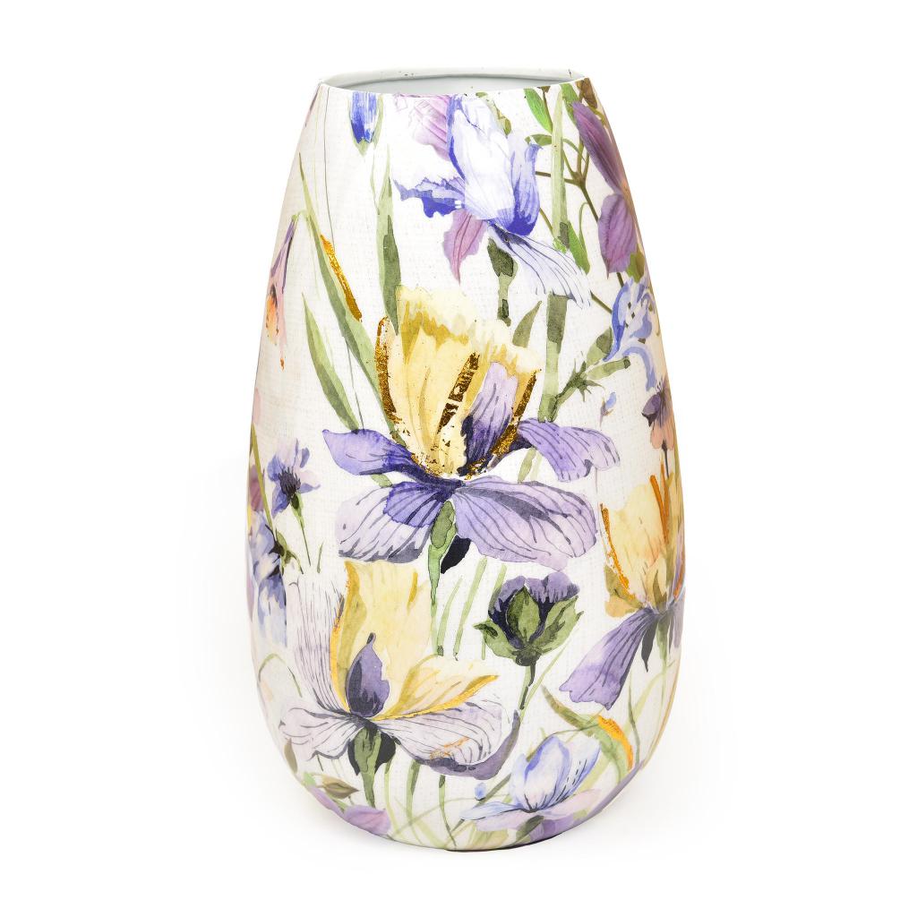 VASO IN METALLO DECORATO ENAMEL ORO 14.5X14.5XH.26CM ART.21109 - VASO IN METALLO DECORATO ENAMEL ORO 14.5X14.5XH.26CM ART.21109 -