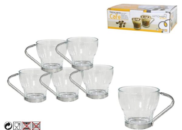 TAZZA CAFFE X6 VETRO L2503/BH6