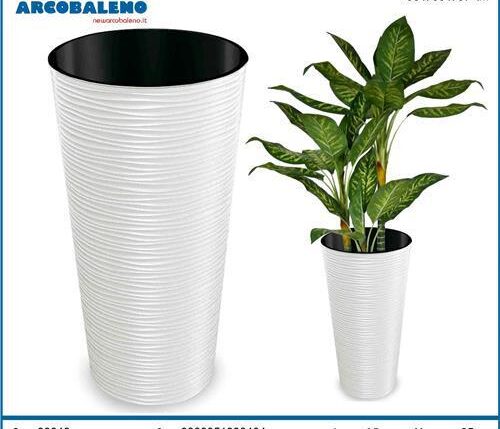 VASO AURORA ROTONDO ALTO 30X57H CM BIANCO AO00010 ART.38049
