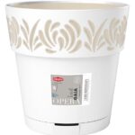 VASO GAIA D30CM BIANCO/TRAVERTINO