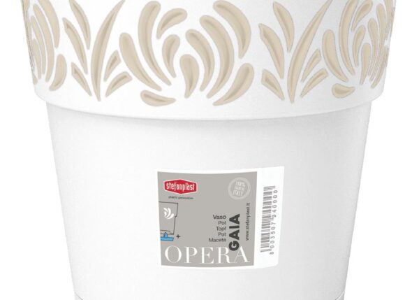 VASO GAIA D30CM BIANCO/TRAVERTINO