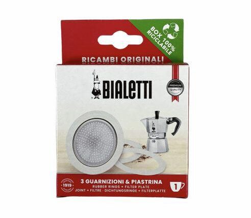 BIALETTI GUARNIZIONI + PIASTRA PER CAFFETTIERA MOKA 1 TAZZA