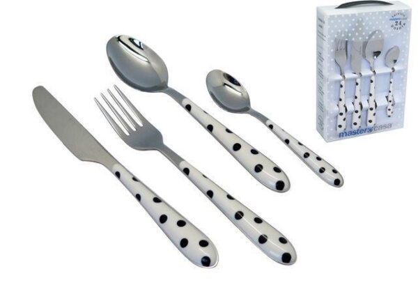 POSATE POIS BIANCO S/24 ART.35240