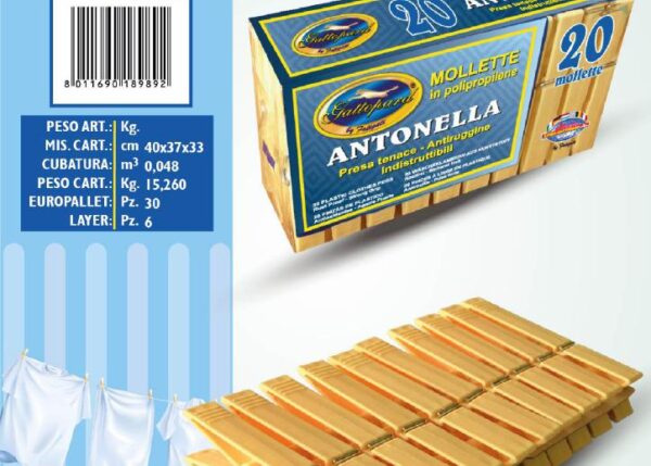 FATIGATI PINZE POLIPROP.20 PZ "ANTONELLA"