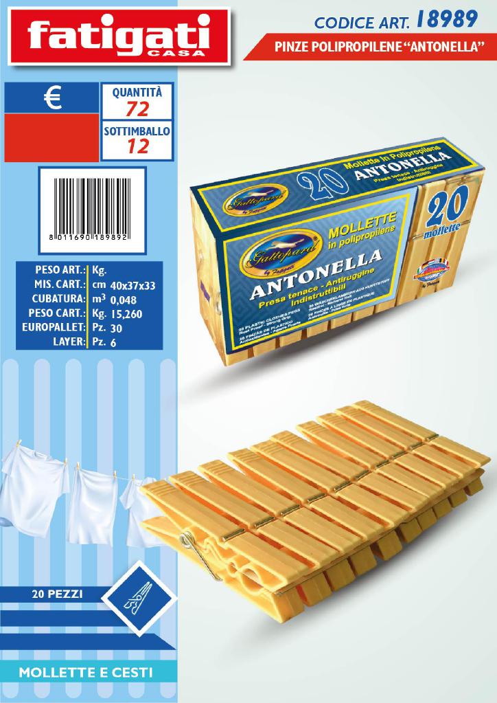 FATIGATI PINZE POLIPROP.20 PZ "ANTONELLA" FATIGATI PINZE POLIPROP.20 PZ "ANTONELLA"