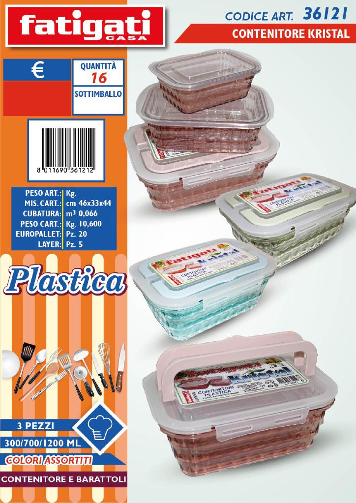FATIGATI CONTENITORE PLAST.KRISTAL 3 PZ. FATIGATI CONTENITORE PLAST.KRISTAL 3 PZ.