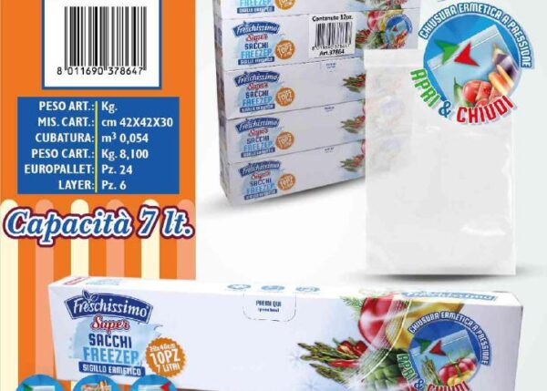 FATIGATI SACCHI FREEZER ERMET.7 LT.28X40CM.1