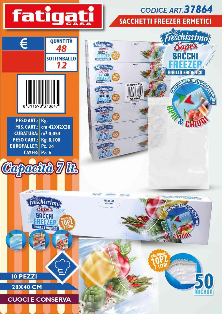 FATIGATI SACCHI FREEZER ERMET.7 LT.28X40CM.1 FATIGATI SACCHI FREEZER ERMET.7 LT.28X40CM.1