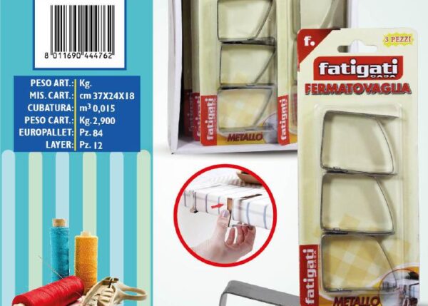 FATIGATI FERMATOVAGLIA METALLO 3PZ