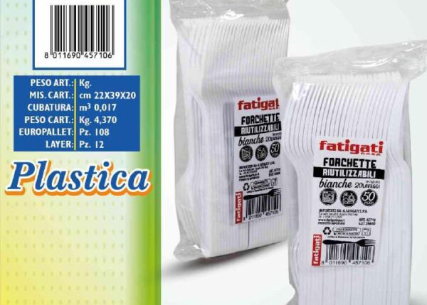 FATIGATI FORCHETTE BIANCHE PS RIUT.50PZ