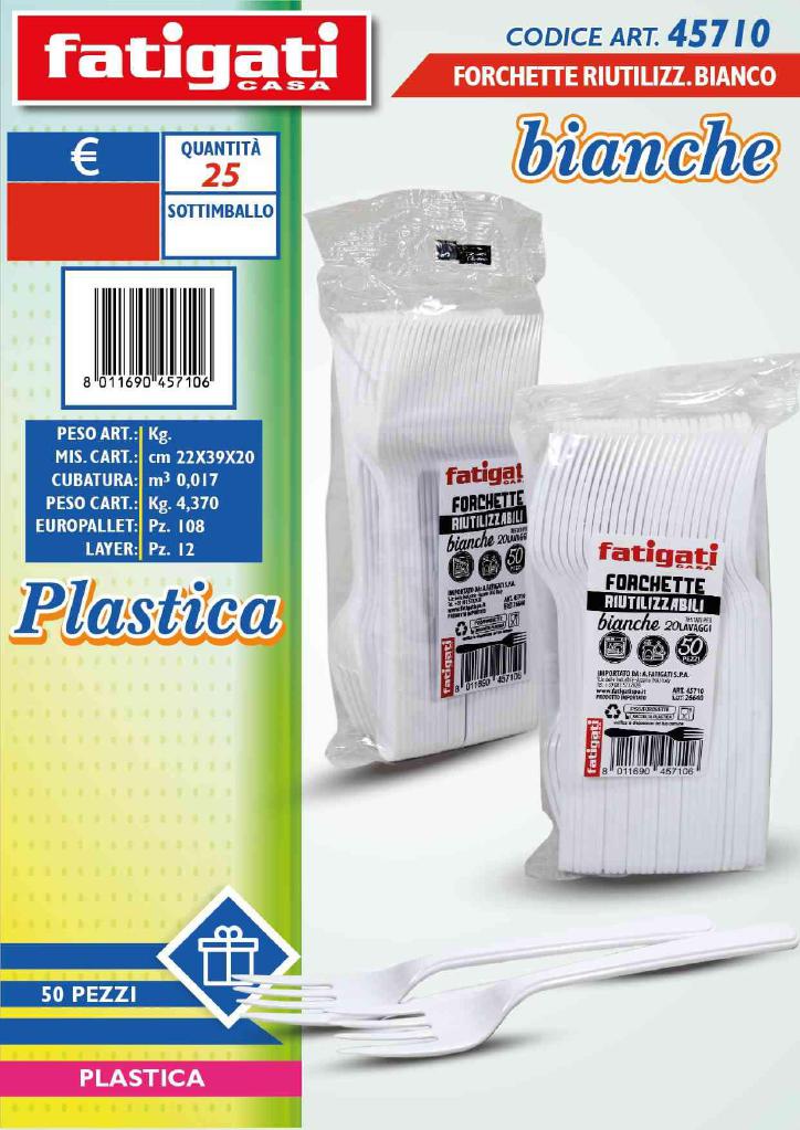 FATIGATI FORCHETTE BIANCHE PS RIUT.50PZ FATIGATI FORCHETTE BIANCHE PS RIUT.50PZ