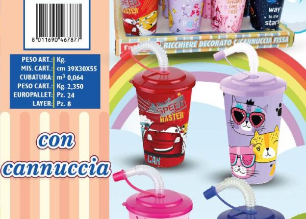 FATIGATI BICCHIERE DECORATO 400ML C/CANNUCCI