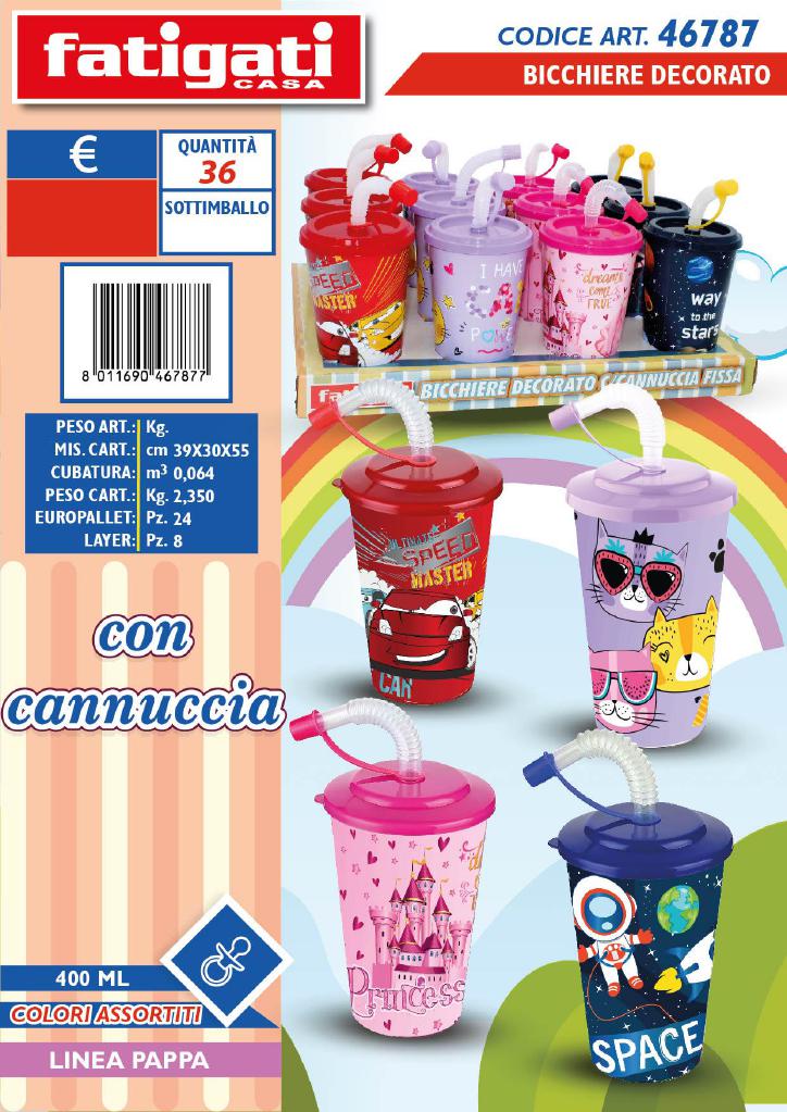 FATIGATI BICCHIERE DECORATO 400ML C/CANNUCCI FATIGATI BICCHIERE DECORATO 400ML C/CANNUCCI