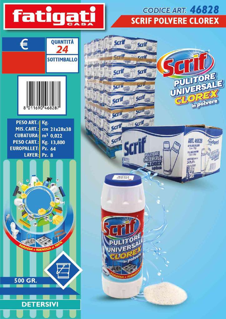 FATIGATI SCRIF POLVERE CLOREX 500GR FATIGATI SCRIF POLVERE CLOREX 500GR