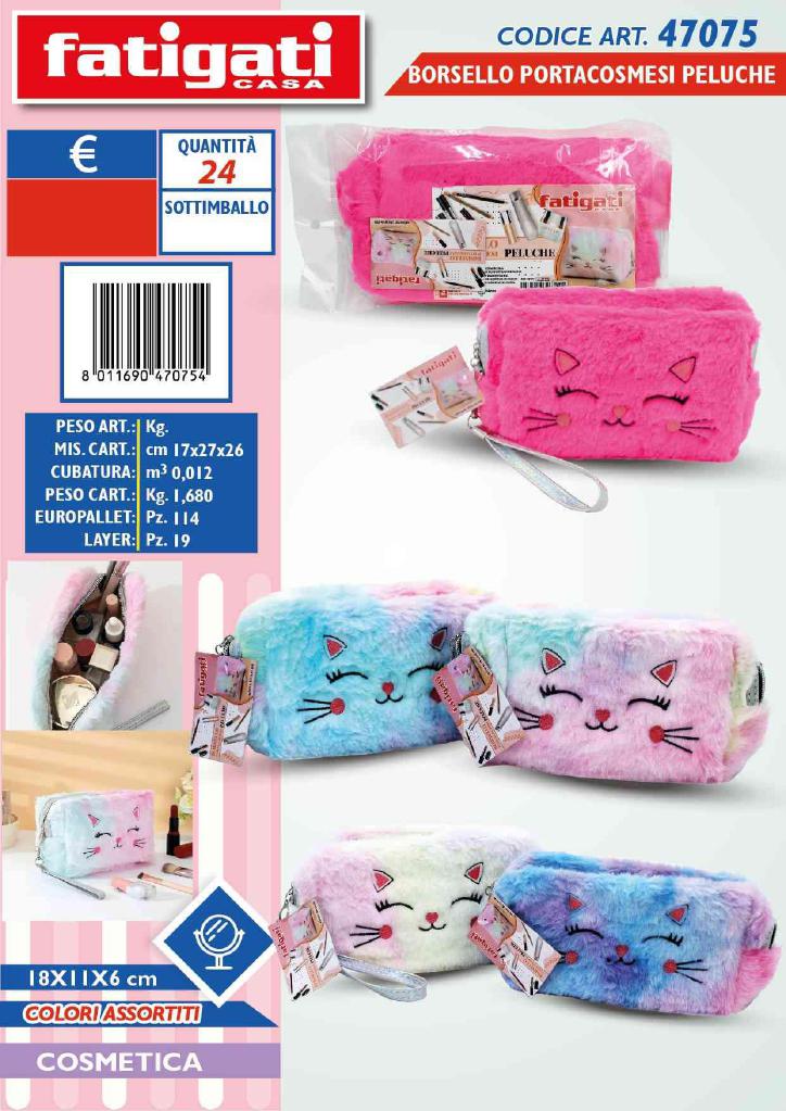 FATIGATI BORSELLO PORTACOSMESI PELUCHE 18*11 FATIGATI BORSELLO PORTACOSMESI PELUCHE 18*11