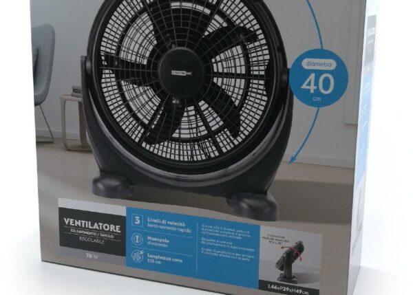 VENTILATORE NERO 70 W 40 CM ART.586404