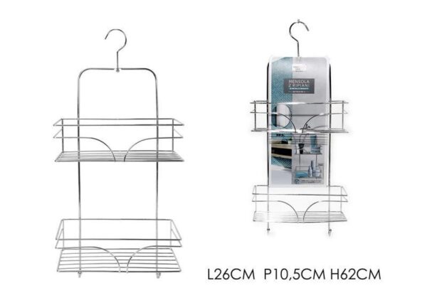 MENSOLA RETT. 2 RIPIANI CROMATO ART.684307