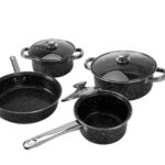 BATTERIA 7PZ NERO MARMORIZZATO ART.661103