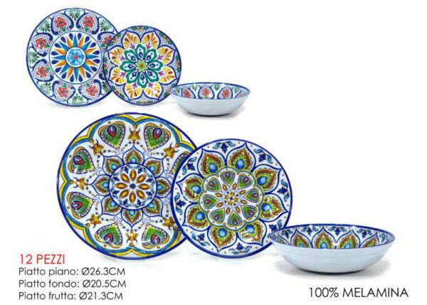 PIATTI SET 12 PZ MELAMINA 2ASS ART.758600