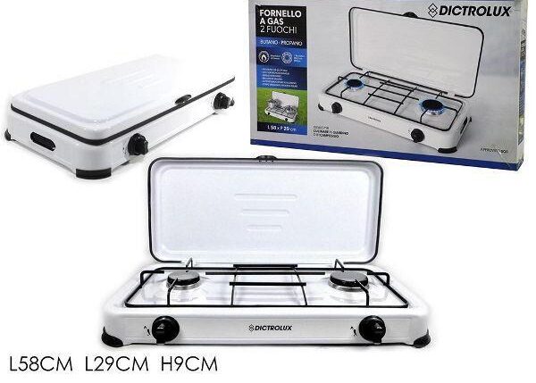 FORNELLO A GAS 2 FUOCHI C/COP. ART.871701