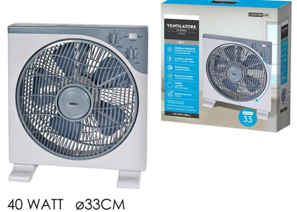 VENTILATORE 33 CM C/TIMER 40W ART.586120