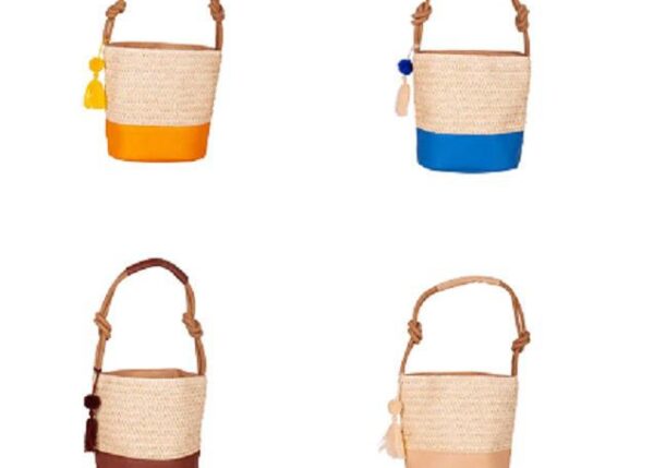 BORSA MARE PAGLIA CORDATA H.25CM 4 ASSORTITI ART.4134075