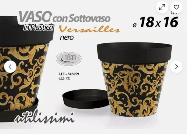 VASO VERSAIL C/SOTTOVASO 18*16CM ART.845659