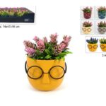 VASO C/OCCHIALI C/PIANTA 3 ASS. 6 COL. EVA5670 ART.DEV21002661