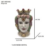 VASO MORO DONNA COLORATA 18CM ART.MDC002