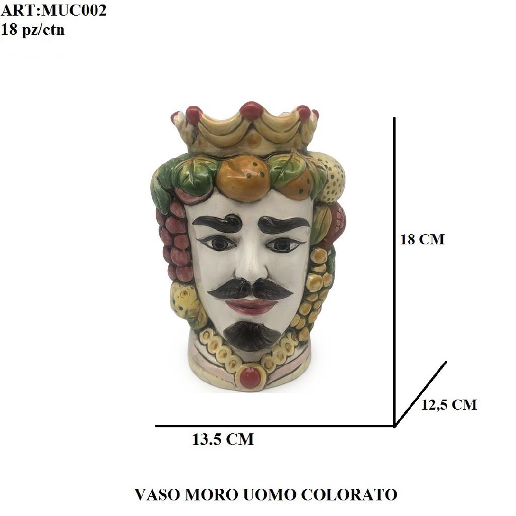 VASO MORO UOMO COLORATO 18CM ART.MUC002 VASO MORO UOMO COLORATO 18CM ART.MUC002