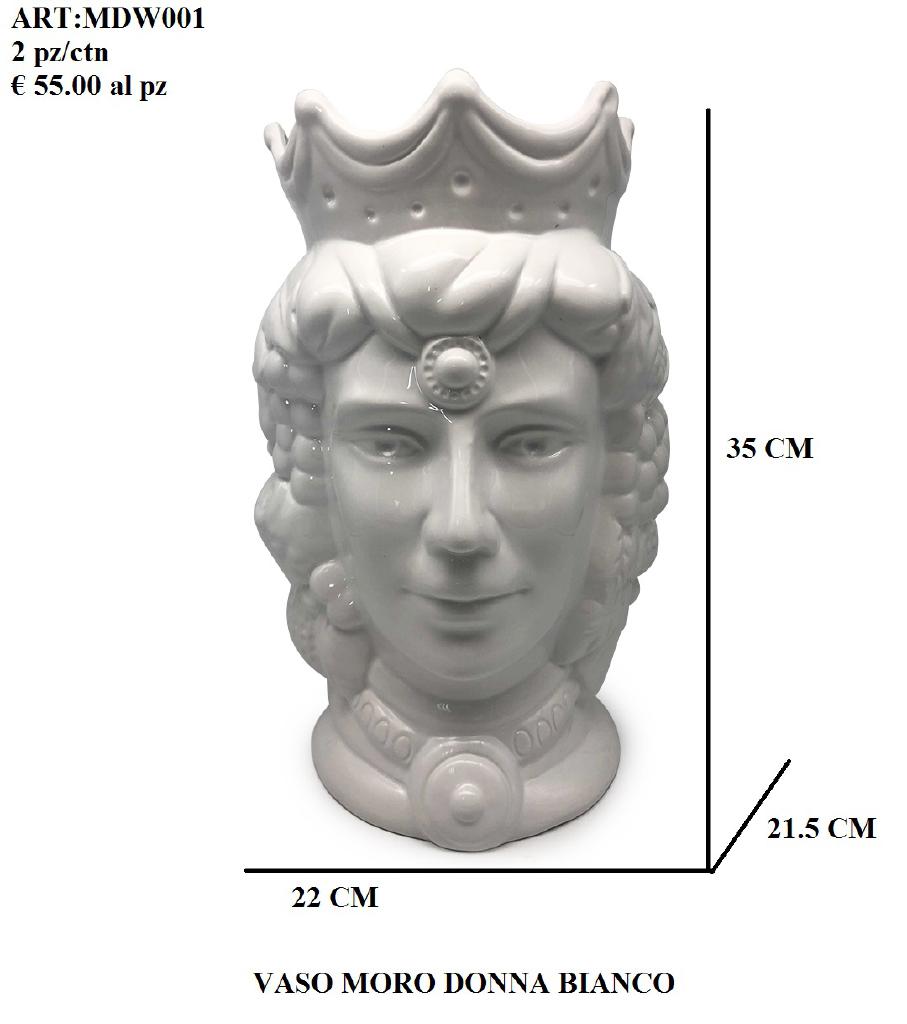 VASO MOROÂ DONNAÂ BIANCOÂ LUCIDOÂ 45CM ART.MDW006 VASO MOROÂ DONNAÂ BIANCOÂ LUCIDOÂ 45CM ART.MDW006