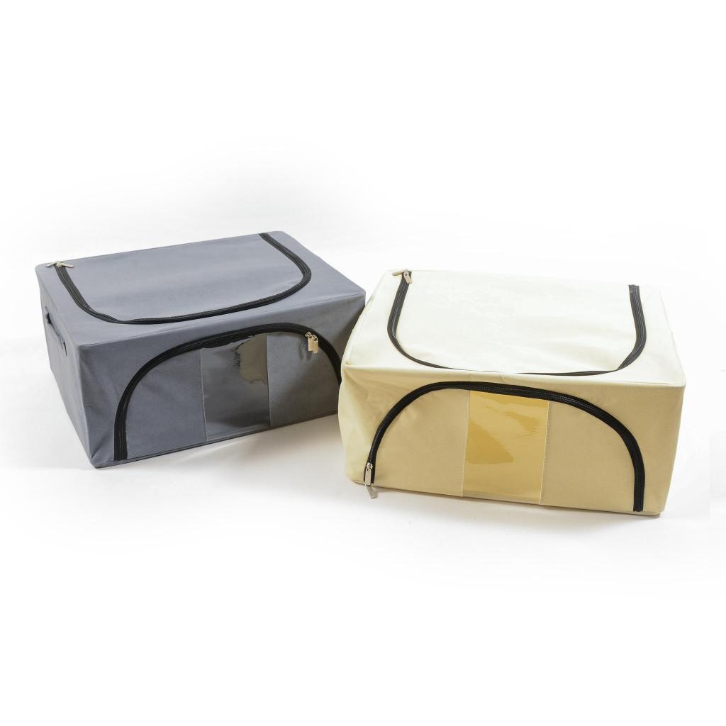 SCATOLA ARMADIO CAMBIOSTAGIONE RIGIDA DOPPIA CERNIERA TNT E METALLO 44LT 50X40XH.22 CM COL. ASS. ART.22246 - SCATOLA ARMADIO CAMBIOSTAGIONE RIGIDA DOPPIA CERNIERA TNT E METALLO 44LT 50X40XH.22 CM COL. ASS. ART.22246 -