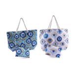 BORSA MARE IN TESSUTO 56X16X36CM CON POCHETTE 24X16CM DECORI ASS.ART.46457 -