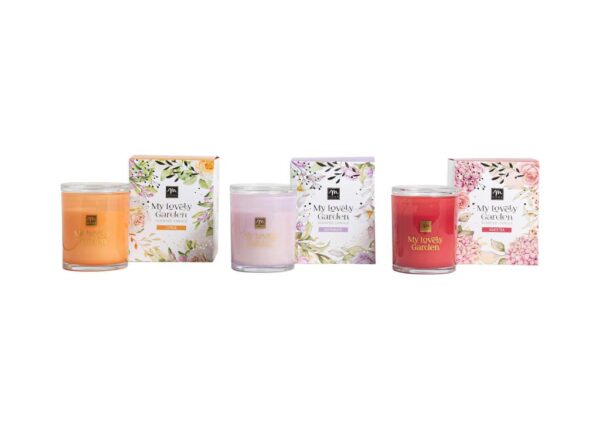 CANDELA IN VETRO CON TAPPO 260GR D.9XH12.2CM FRAGRANZE ASS. ART.47201 -