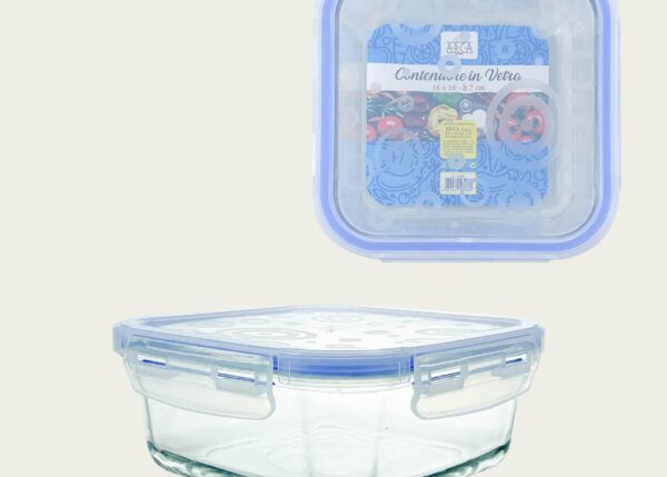 CONTENITORE VETRO QUADRO 14X14X7CM ART.56600