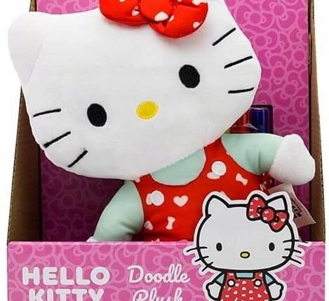 HELLO KITTY PELUCHE 25CM ROSSA C/PENNARELLI