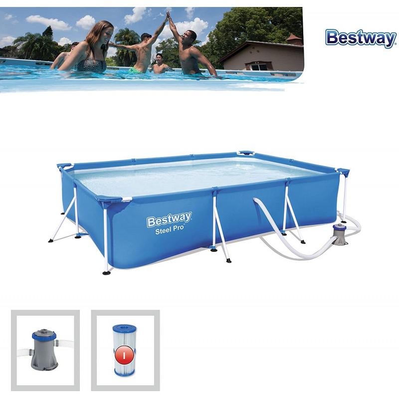 PISCINA C/STRUT.+POMPA 300X201X66CM ART.56411 PISCINA C/STRUT.+POMPA 300X201X66CM ART.56411