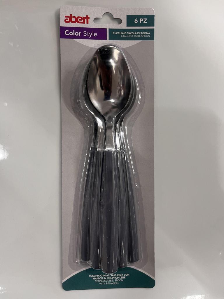 CUCCHIAI TAV. EXAGONA GRIGIO 6 PZ. CUCCHIAI TAV. EXAGONA GRIGIO 6 PZ.