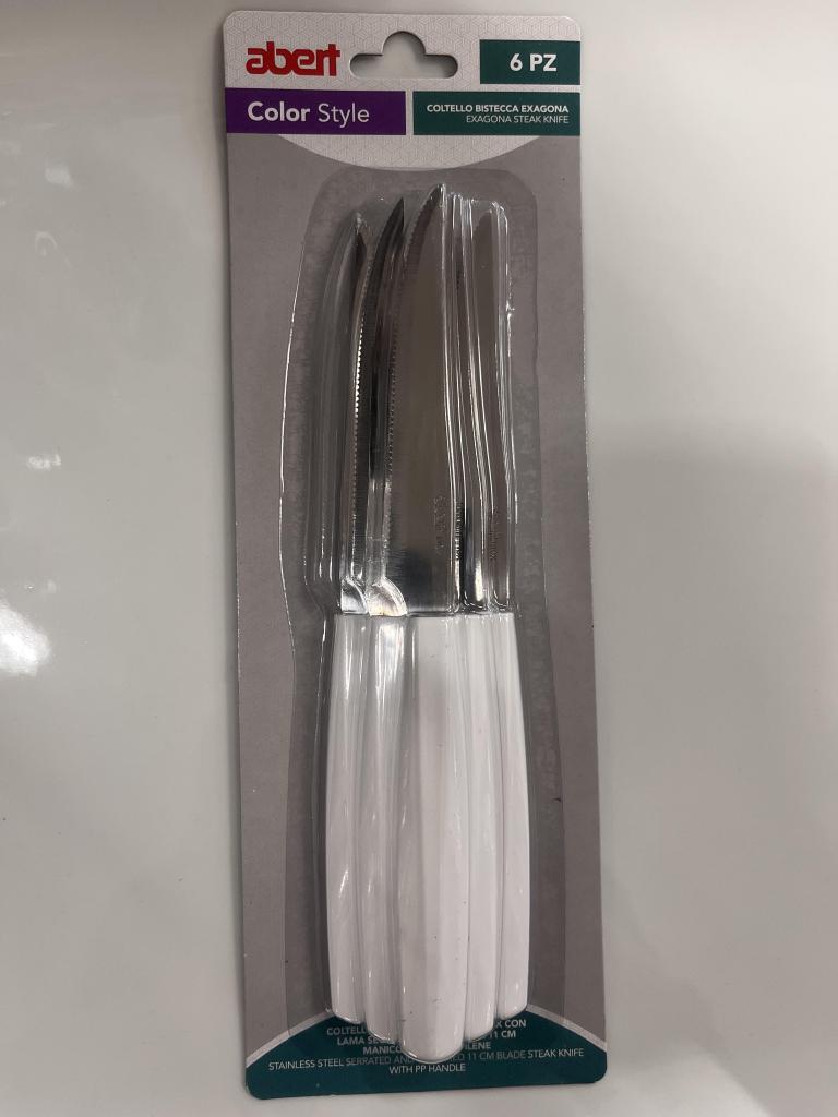 COLTELLI TAV. BISTECCA EXAGONA BIANCO 6 PZ. COLTELLI TAV. BISTECCA EXAGONA BIANCO 6 PZ.