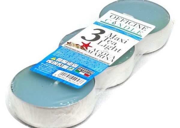 MAXI TEALIGHT PROFUMATO DA 3 PZ ACQUA MARINA
