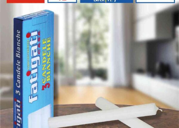 FATIGATI SET 3 CANDELE BIANCHE ART.23945