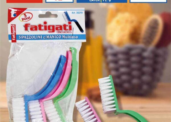 FATIGATI SPAZZOLINI MULTIUSO 3PZ C/MANICO ART.38219