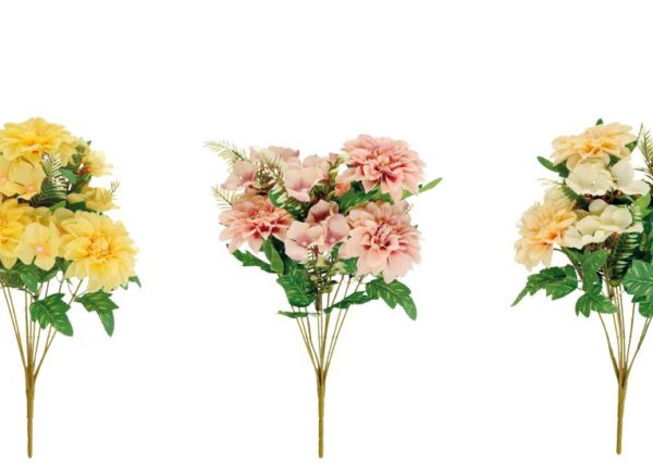 BOUQUET ORTENSIE+DALIE 9F A 3 COL. CM43 ART.85612