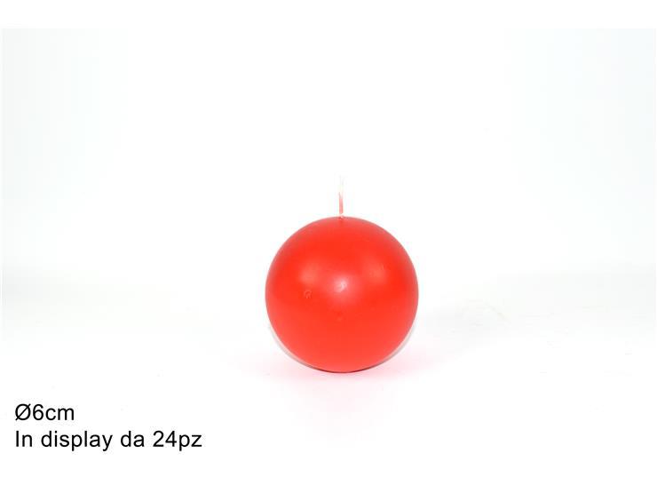CANDELA PALLA 6CM ROSSO IN DISPLAY ART. CQ60/RED CANDELA PALLA 6CM ROSSO IN DISPLAY ART. CQ60/RED