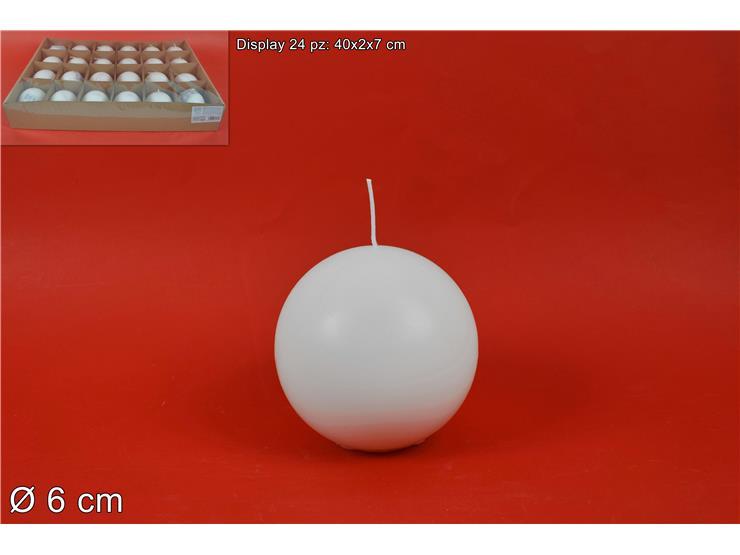 CANDELA PALLA 6CM BIANCO IN DISPLAY ART. CQ60M/WHITE&CCEDIL CANDELA PALLA 6CM BIANCO IN DISPLAY ART. CQ60M/WHITE&CCEDIL