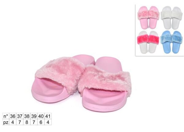 CIABATTE DONNA C/PELLICCIA 36/41 4COL(F1.18)@