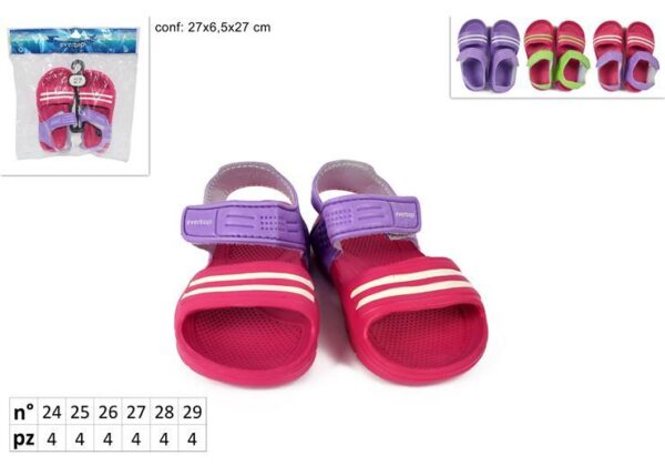 SCARPE BAMBINA C/STRAPPI 24-29 3COL MBZ15501 (24-29) GIRL 4/5/6 (F119)