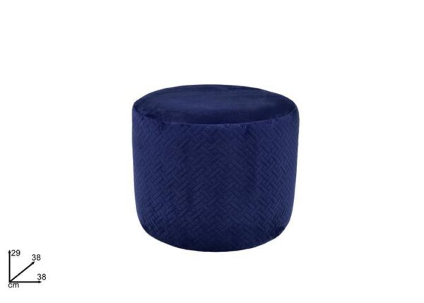 POUF IN VELLUTO H 29CM DIAM.38 BLUE