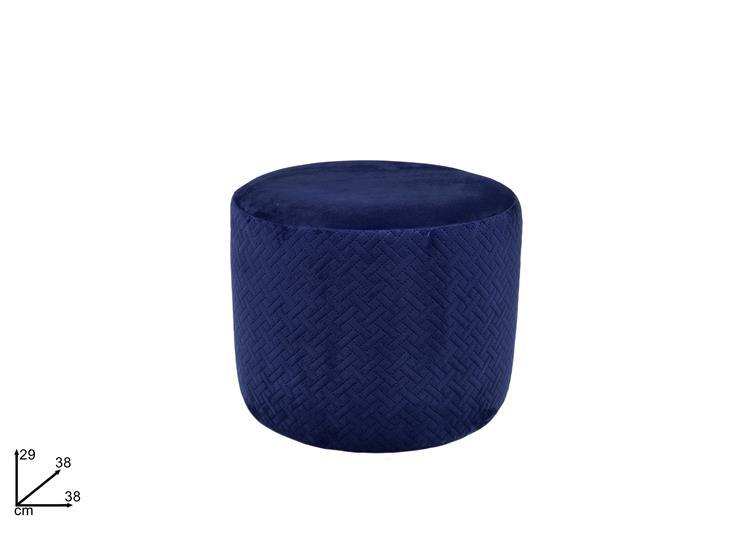 POUF IN VELLUTO H 29CM DIAM.38 BLUE POUF IN VELLUTO H 29CM DIAM.38 BLUE